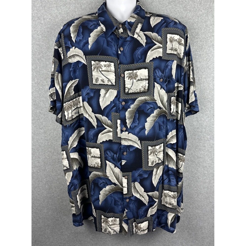 Foundry Men's Island Palm Tree‎ Short Sleeve Button Down Shirt Size 2XL